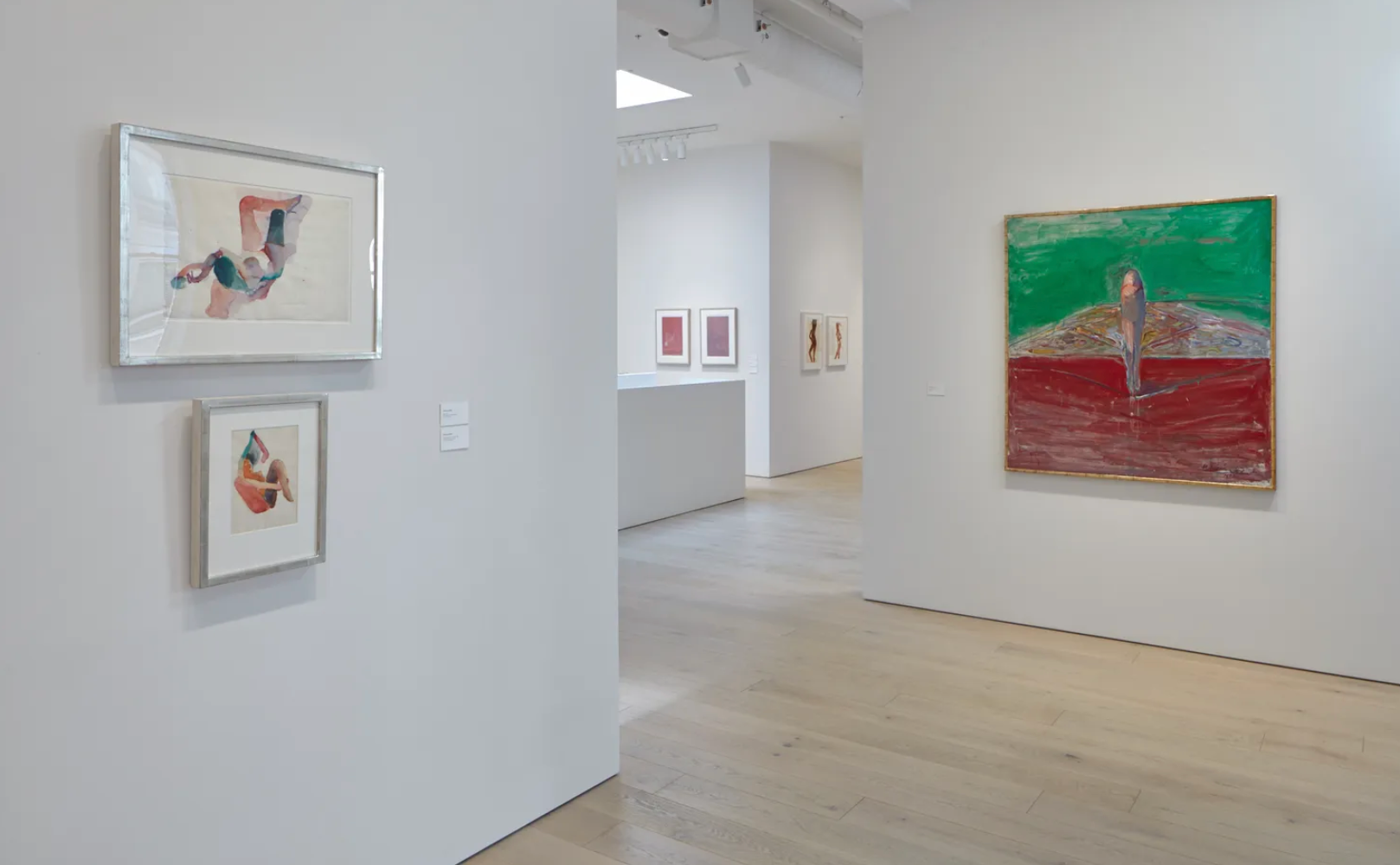 Berggruen Gallery 2018 — gallery with figurative works and large green canvas