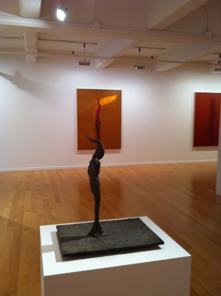 Berggruen Memorial Show — gallery view with figure paintings and sculpture