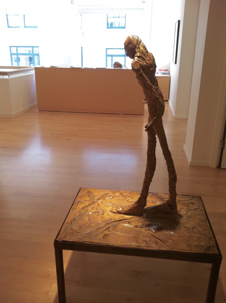 Berggruen Memorial Show — close-up of bronze figure sculpture on table