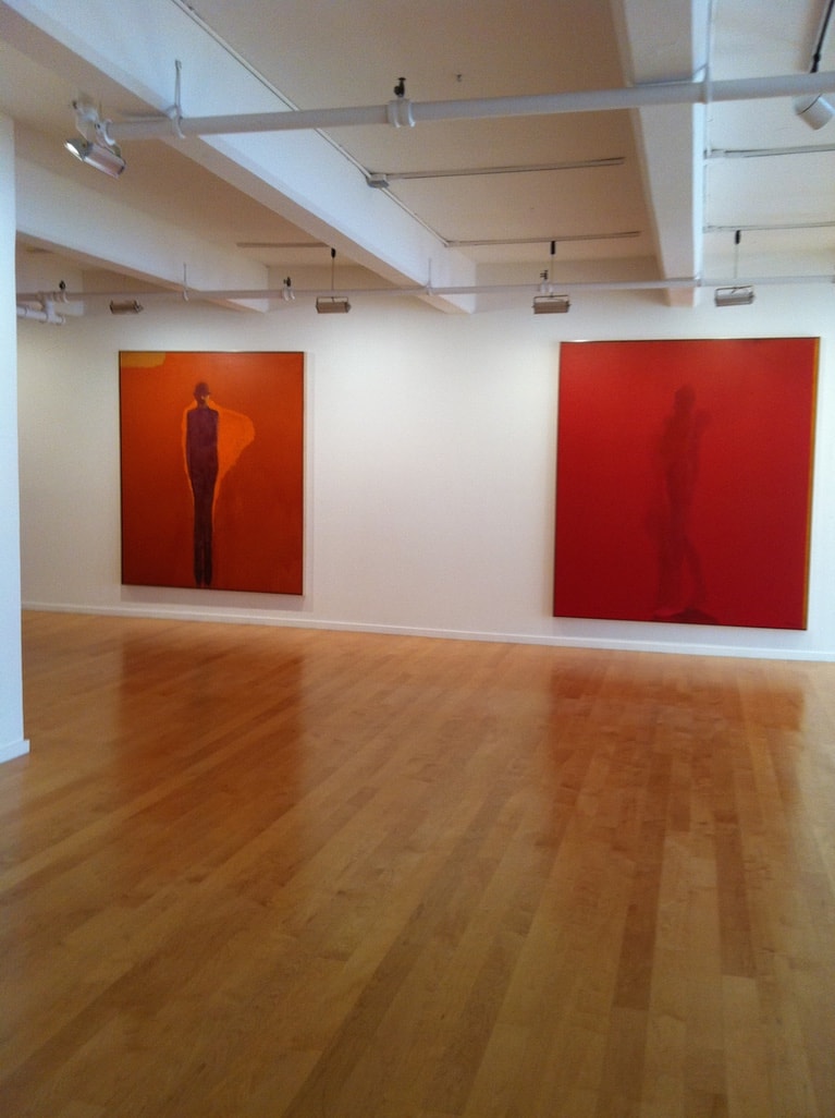 Berggruen Memorial Show — two large figurative canvases in warm red and orange tones