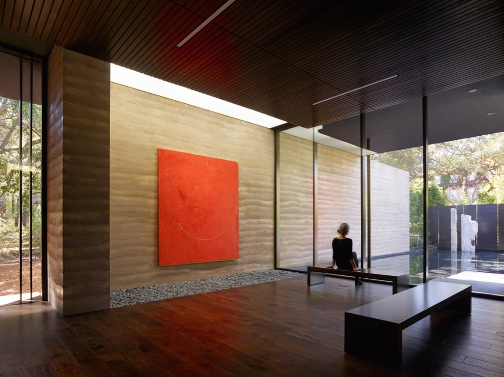 Windhover Contemplative Center — interior with red painting